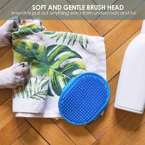 BRILLIRARE 2 Pack Dog Grooming Brush, Premium Soft Silicone Pet Bath Brushes with Adjustable Handle, Shampoo Soothing Comb for Wet Dry Long Short Haired Dogs & Cats Massaging, Deshedding thumbnail 6