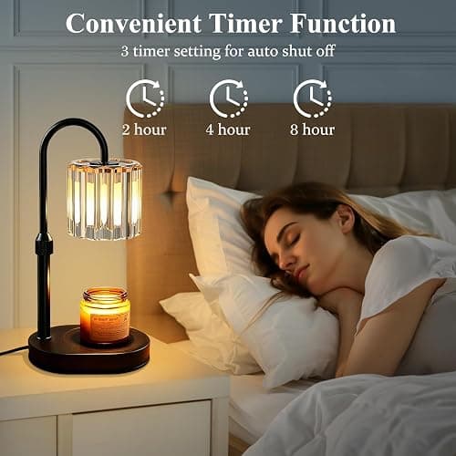 Lukasa Candle Warmer Lamp, with Timer Dimmer Adjustable Height, Home Decor, Room Decor, Wax Melt Warmer for Candles, Gifts for Mom, Gifts for Mother's Day, Birthday Gifts for Women thumbnail 5