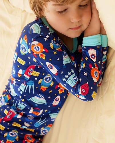 babee Reshinee Bamboo Viscose Toddler Pajamas Boys Girls Baby 12M-8Y Pjs Sets Kids 2pcs Long-Sleeve Snug fit Sleepwear thumbnail 5
