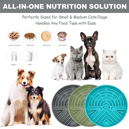 Zonopy Slow Feeder Dog Bowl for Medium & Small Pets, Anti Choking Puzzle Dog Food Bowl with Non-Slip Base, Interactive Pet Slow Eating, Silicone Feeder for Puppies & Cats thumbnail 2