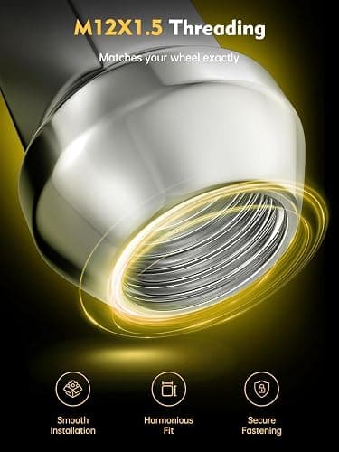 MIKKUPPA M12x1.5 Lug Nuts - Replacement for Ford Fusion Focus Escape, Honda Accord Civic CRV, Chevy Cruze Malibu, Dodge Journey, Jeep Compass Patriot Aftermarket Wheel, 20pcs Chrome Closed End Nuts thumbnail 5