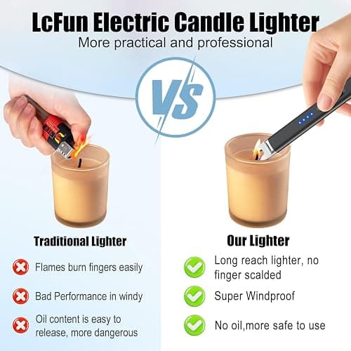 Electric Candle Lighter USB C Rechargeable BBQ Lighter Long Reach, Electronic Arc Plasma Lighter Flameless and Windproof for Candles, Grill Stove, Camping (Jet Black) thumbnail 7