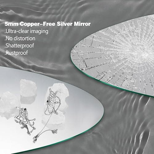 Niccy Round Led Mirror for Bathroom, 32" Circle Frameless Backlit Mirror wiht Light, Anti-Fog, 3 Colors, Waterproof, Memory Function thumbnail 6