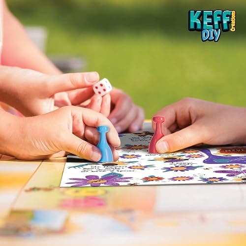 KEFF Make Your Own Board Game Set - DIY Blank Game Board Kit with Game Pieces, Blank Cards, Dice, Spinner, Pawns & More - Fun Family Board Games for Kids & Adults thumbnail 2