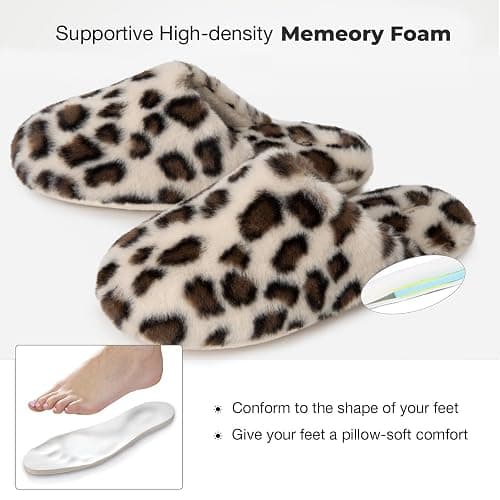 Snug Leaves Women's Fuzzy Scuff Slippers Soft Comfy Memory Foam Non-slip Indoor House Shoes thumbnail 6