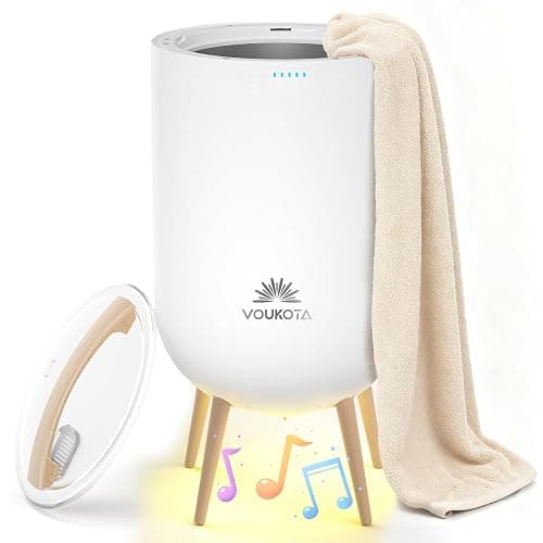 VOUKOTA Towel Warmers for Bathroom, 23L Blanket Warmer with Bluetooth Speaker & Mood Light, Built-in Timer, Fits Two 40"x70" Towels, Blankets & Robes - Image 1