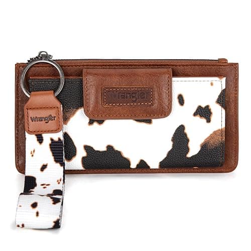 Montana West X Wrangler Cow Print Wallet for Women Ladies Female Card Cases & Money Organizers Wristlet with Wallet Large Clutch with Coin Purse Smooth Zipper and Rfid Lining thumbnail 6