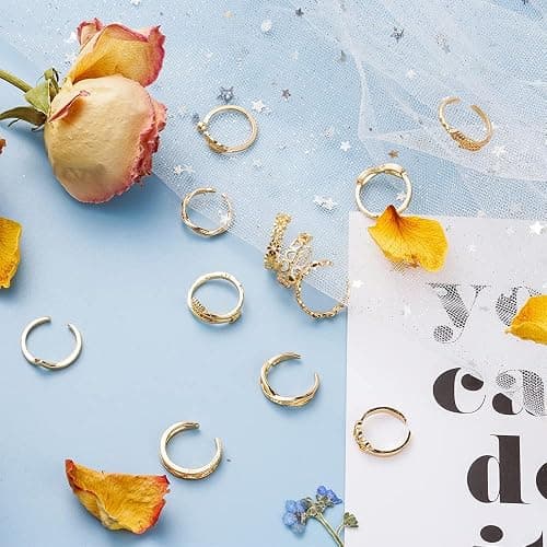 YVOETN 24Pcs Open Toe Rings Set for Women Adjustable Toe Band Knuckle Ring Arrow Knot Star Moon Finger Tail Foot Rings Summer Beach Foot Jewelry thumbnail 3