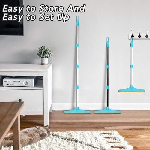 Carpet Rake for Pet Hair Removal - Reusable Pet Hair Remover, 60” Adjustable Long Handle Cat Dog Carpet Rake Scraper with Patented Design, Dog Hair Rake Brush for Rugs, Mats thumbnail 5