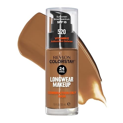 Revlon Liquid Foundation, ColorStay Face Makeup for Combination & Oily Skin, SPF 15, Medium-Full Coverage with Matte Finish, 520 Cocoa, 1 Fl Oz - Image 1