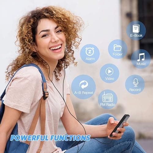 AGPTEK A02S 16GB MP3 Player, 70 Hours Playback Lossless Sound Music Player, Supports up to 128GB, Black thumbnail 2