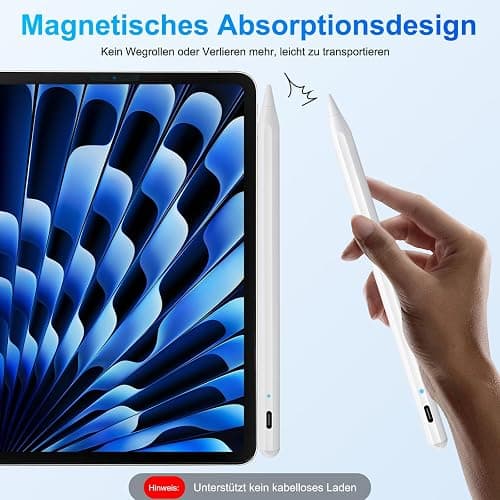 Stift für Apple iPad 2018-2025 mit Schnellladeleistung, Palm Rejection und Neigungssensitivität Pencil für ipad kompatibel mit i Pad 11/10/9/8/7/6, Pro M4/12.9/11/13" Gen, Air 3/4/5/M2/M3, mini 7/6/5 thumbnail 7
