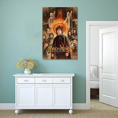 WZLLHA The Lord of The Rings The Fellowship of The RingArt Canvas Vintage Print Posters for Room Modern Bedroom Decor Aesthetic Bar Cart Wall DecorUnframe-style12x18inch(30x45cm) thumbnail 4