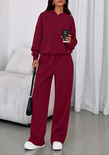 PRETTYGARDEN Womens Sweatsuits 2 Piece Set 2025 Casual Winter Long Sleeve Hoodie Loose Wide Leg Sweatpants Fall Tracksuit thumbnail 2