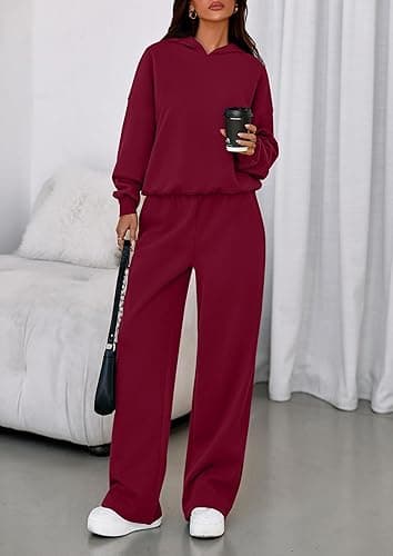 PRETTYGARDEN Womens Sweatsuits 2 Piece Set 2025 Casual Winter Long Sleeve Hoodie Loose Wide Leg Sweatpants Fall Tracksuit thumbnail 3