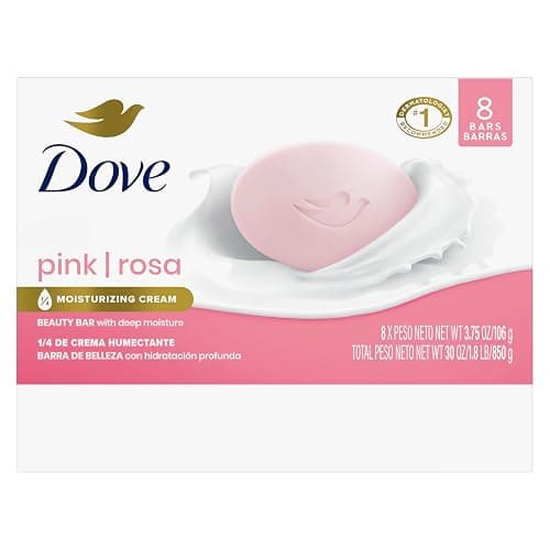 Dove Pink Rosa Beauty Bar Soap 8 Count, Cleanser, 3.75 oz I beauty bar | Moisturizing beauty bar for soft, smooth skin with a delicate floral scent thumbnail 2