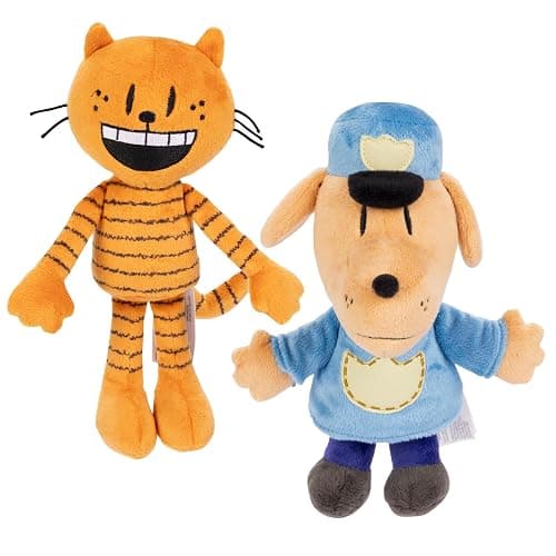 JAKKS Pacific Dog Man Movie Plush - Dog Man and Petey Plush 2-Pack, Collect All Dogman Plush, Based on The Dog Man Movie, for Kids Ages 4 Years and Up - Image 1