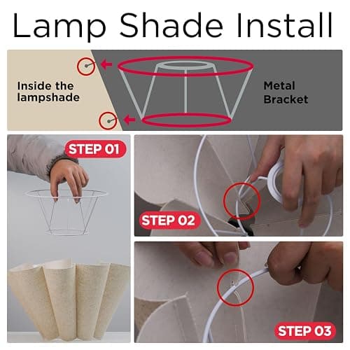 KUNJOULAM Small Table Lamp, Bedside Nightstand Lamp with Umbrella Form Fabric Lampshade, Morden Mini Desk Lamp for Bedroom Home Office Decor thumbnail 5