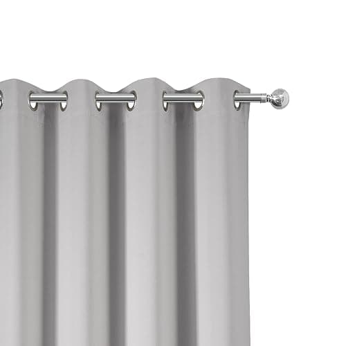 LEMOMO Blackout Curtains 52 x 84 inch/Light Grey Curtains Set of 2 Panels/Thermal Insulated Room Darkening Bedroom Curtains thumbnail 7