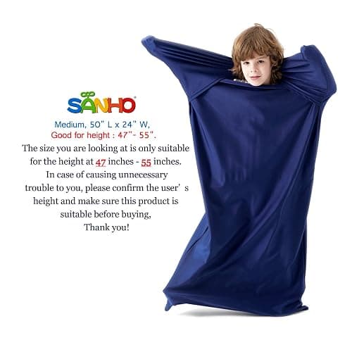 SANHO Premium Sensory Sock Body Sock, Perfect for Children with Sensory Processing Disorder, Updated Version (Navy, Medium) thumbnail 2
