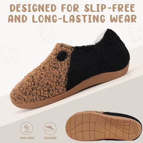 ERGOfoot Orthopedic Slippers with Arch Support for Women and Men – Fuzzy House Shoes for Plantar Fasciitis Relief, Closed Back, Soft Plush Sherpa Fleece Lining Moccasin thumbnail 5