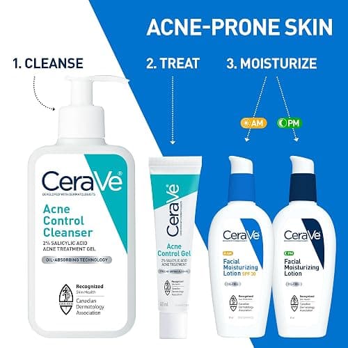 CeraVe Acne Face Wash, 2% Salicylic Acid Cleanser with Purifying Clay & Niacinamide for Oily Skin and Blackheads, Fragrance-Free, Paraben-Free & Non-Comedogenic, 473 mL thumbnail 7