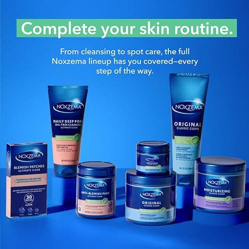 Noxzema Travel-Friendly Face Cleanser + Ultimate Clear Anti-Blemish Pads | Travel-Size Cream Cleanser + 90 Pads with 2% Salicylic Acid, Eucalyptus Tingle, Dermatologist-Tested thumbnail 9