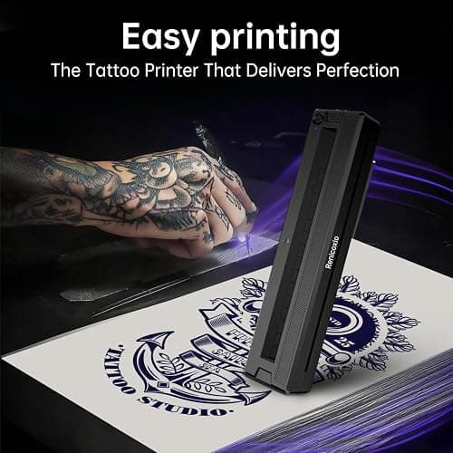 Renicoxio Tattoo Stencil Printer for Tattoo Beginners&Artists, Wireless Thermal Transfer Machine with 10 Thermal Papers, Support Android, iOS, Windows, MacOS, Work with Mobile and PC thumbnail 2