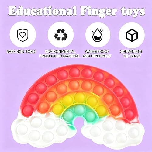 4 Pcs Fidget Toys, Rainbow Push Bubble Fidget Toys Ice Cream Toy Pineapple Squeeze Toys Set for ADHD Autism Stress Relief Toy Gift thumbnail 4