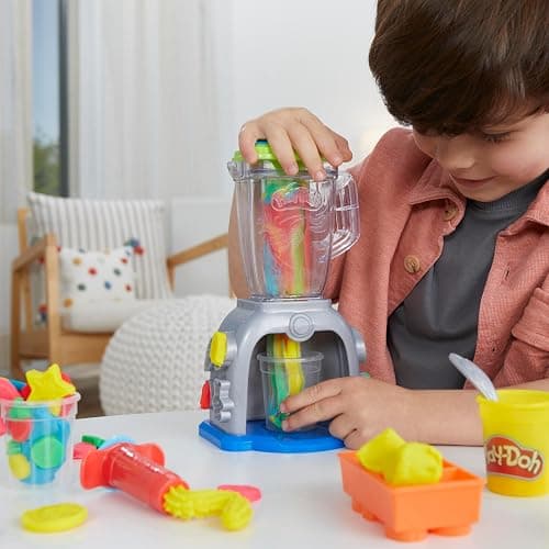 Play Doh Swirlin' Smoothies Toy Blender Playset, Play Kitchen Appliances, Kids Arts and Crafts Toys for 3 Year Old Girls and Boys and Up thumbnail 2