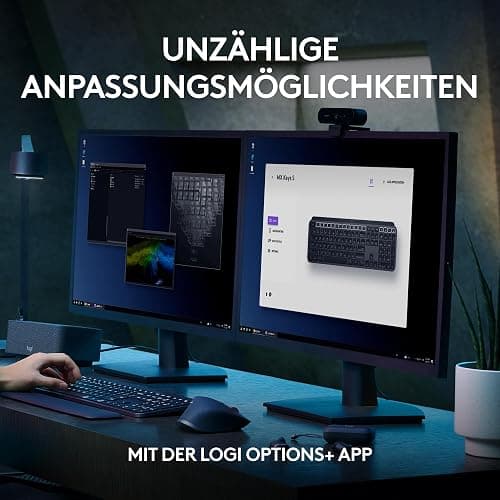 Logitech MX Keys S kabellose Tastatur, Low Profile, Fluid Quiet Typing, Programmable Keys, Backlighting, Bluetooth, USB C Rechargeable, für Windows PC, Linux, Chrome, Mac, Deutsches QWERTZ - Grau thumbnail 7