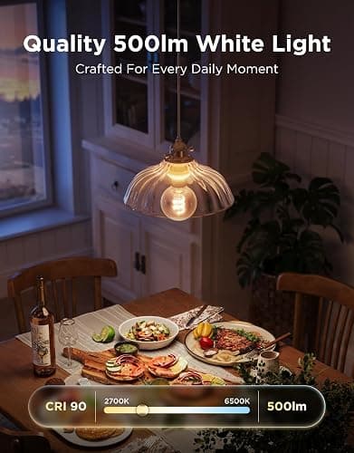 Govee Edison Bulbs, G25 Smart Vintage Light Bulbs, RGBWW, E26 Base 4 Pack | RGBWW and Tunable White, Compatible with Matter, Alexa & Google Assistant, Vanity light bulb for Living Room Kitchen thumbnail 6