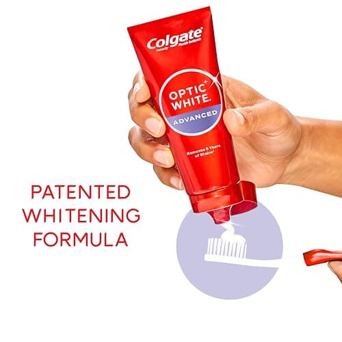 Colgate Optic White Advanced Hydrogen Peroxide Toothpaste, Teeth Whitening Toothpaste Pack, Enamel-Safe Formula, Helps Remove Tea, Coffee, and Wine Stains, Sparkling White, 3 Pack, 3.2 oz thumbnail 6