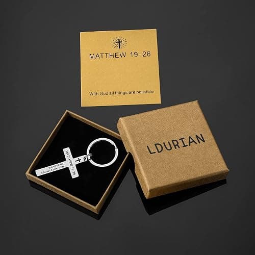 Ldurian Bible Verse Keychain Christian Cross Keychain for Women, Cross Key Chain for Men Religious Scripture thumbnail 7