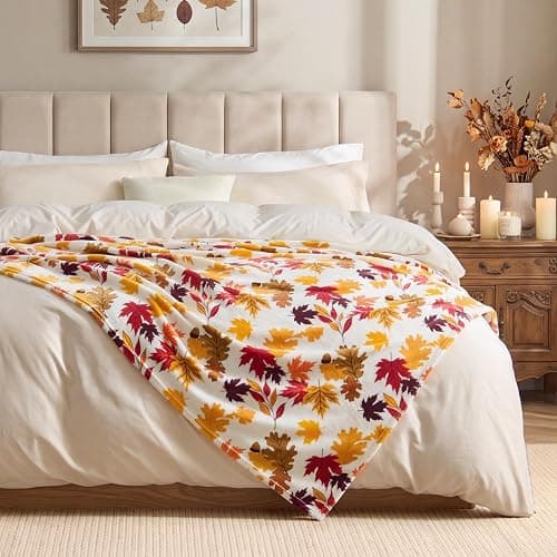BEDELITE Fleece Blanket Soft Fall Throw for Couch Autumn Leaves 50"x60" | Ultra Soft Fleece, Plush Microfiber, Lightweight Warmth, Thanksgiving Gift, Fall Home Decor, Machine Washable, Couch Sofa Bed thumbnail 4