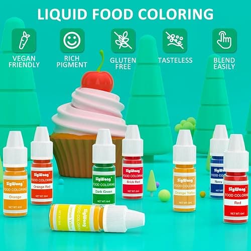 Food Coloring - 36 Color Concentrated Liquid Food Coloring Set - Neon Liquid Food Color Dye for Baking, Decorating, Icing, Cooking, Slime Making Kit and DIY Crafts, 6ml Bottles (0.25 Fl. Oz) thumbnail 4