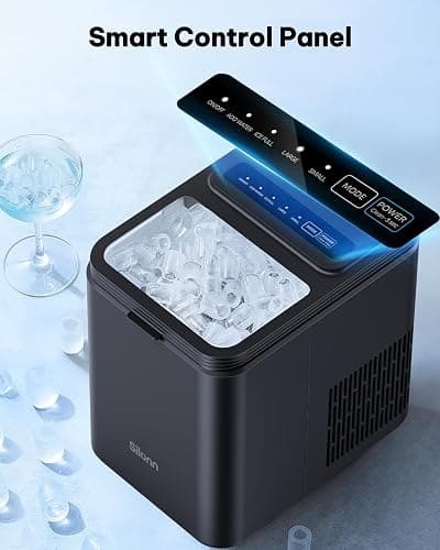Silonn Ice Maker Countertop, 8 Ice Cubes in 6 Mins, 26.5 lbs/24H, 2 Bullet Ice Sizes, Self-Cleaning Bullet Ice Maker, Portable Ice Machine for Kitchen, Party, Office, and RV Camping thumbnail 4
