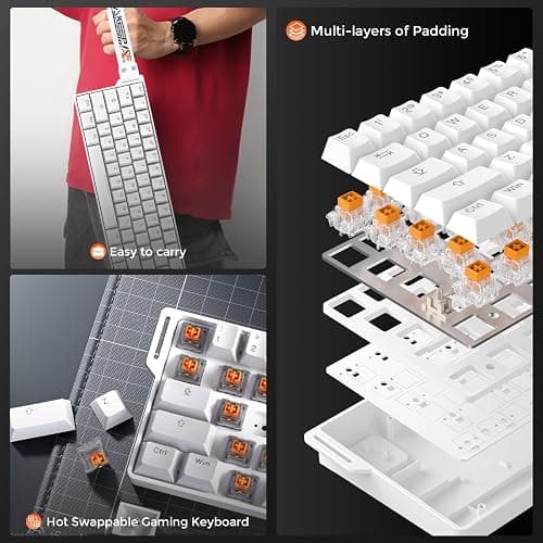 DAREU EK60 HE Hall Effect Magnetic Switch Keyboard, 60% Wired Mechanical Gaming Keyboard with Adjustable Actuation Rapid Trigger Mode, SOCD, 8000Hz Polling Rate, Compact RGB Backlit for Mac/PC - White thumbnail 9