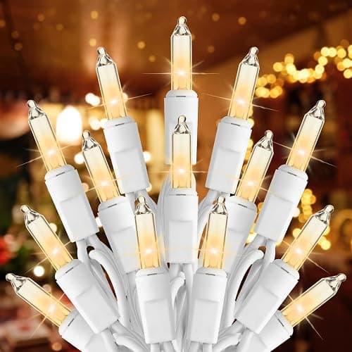 Brightown Clear Christmas String Lights, 3 Pack Each 100-Count 25ft Incandescent Bulb Mini Lights for Indoor Holiday Decor, Christmas Tree Garland Wedding Party Festival Decoration, White Wire - Image 1