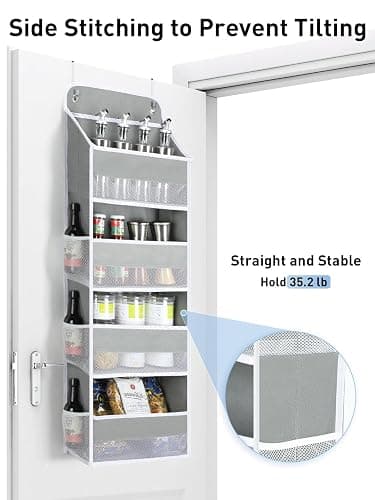 Yecaye 1 Pack Over the Door Organizer, 35.2lbs Load Toy Stuffed Animal Storage, Swing-proof Hanging Bathroom Organizers and Storage for Nursery Newborn Baby Essential Stuff Dorm Room Essentials thumbnail 4