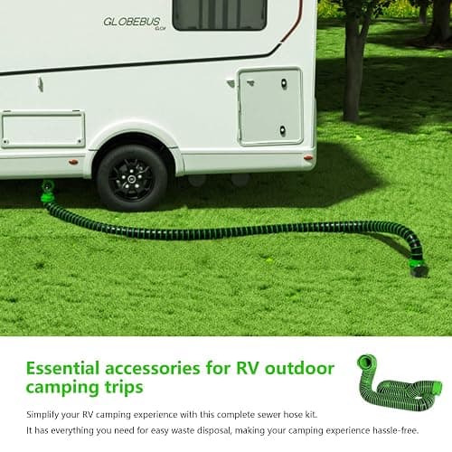 AVERONR 20 FT Extra Long Sewer Hose for RV Camper - Heavy Duty Sewage Hose with 2 Caps - TEP Material Resists Crushing Odor-Proof and Leak-Proof (20-Ft) thumbnail 7