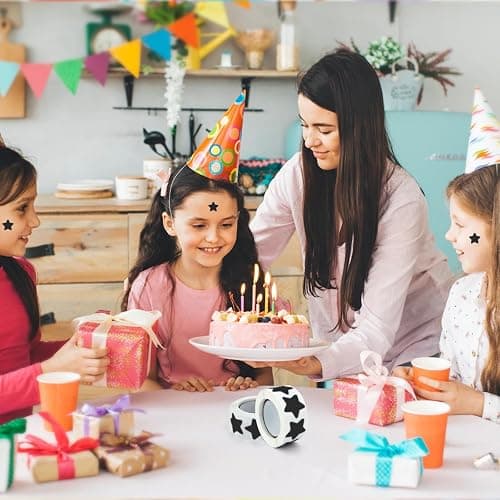 Meitaat Black Star Stickers Roll 1 Inch Self-Adhesive Stars Labels Waterproof Removable for Children Teacher Business 500 PCS thumbnail 2