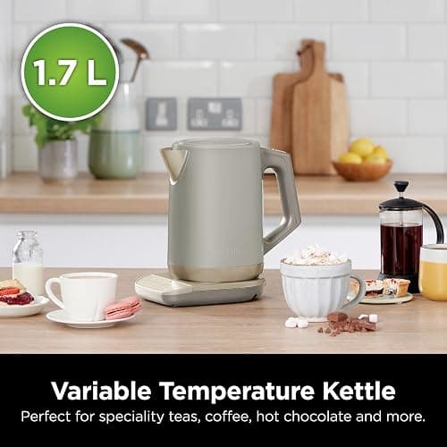 Ninja Perfect Temperature Kettle, 1.7L, with Temperature Control, LED Display, Easy to Use Kettle with Rapid Boil and Temperature Hold, Stone/Gold KT201UKSTGD thumbnail 3
