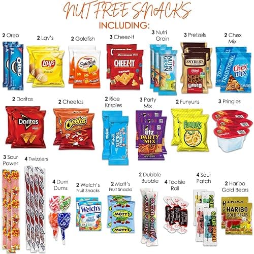 Nut Free Snacks, Peanut & Tree Nut Free Snacks for Kids Variety, 58 Count | Bulk, School Safe Snacks, Gluten Free Options, Individually Wrapped Healthy Snack Packs, Allergy Friendly thumbnail 4