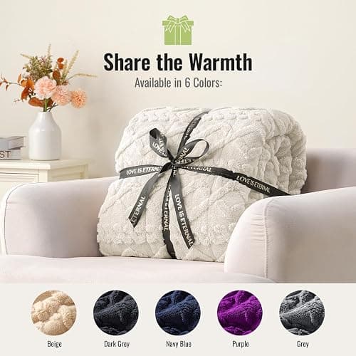 Uttermara Weighted Blanket for Adults Queen Size 15lbs, Dual Sided Soft Jacquard Sherpa Weighted Blankets, Thick Heavy Blanket for Sleeping and Calming, Cream 60x80 inches thumbnail 8