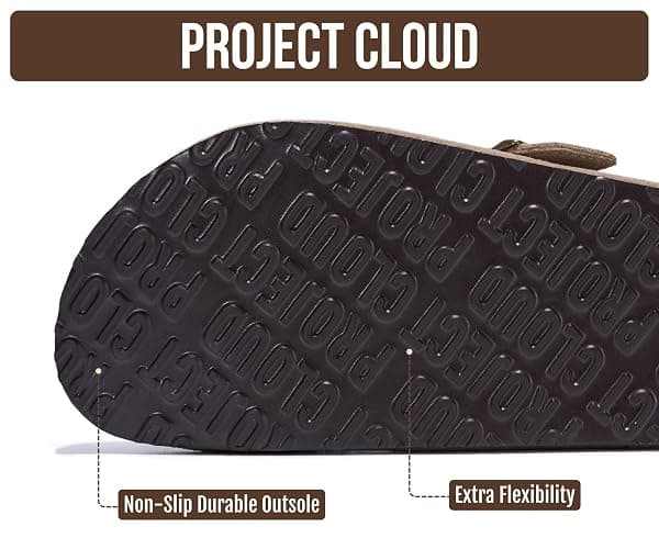 Project Cloud 100% Genuine Leather Slip-ons Footbed Clogs for Women Sandals | Memory Foam Arch Support Slippers for Women; Trendy Slip-ons Women's Mules & Clogs Sandals; Non-Slip Outsole for comfort. thumbnail 4