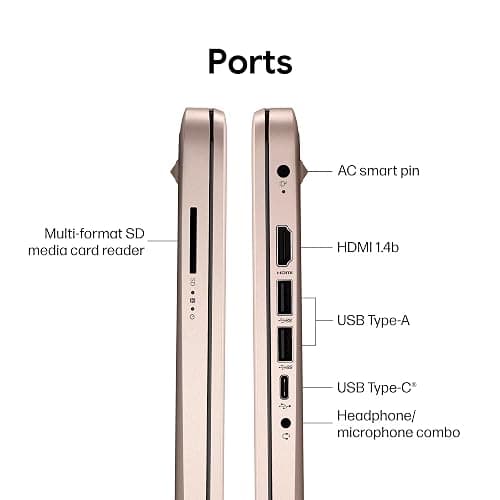 HP New Gen 14" Laptop · MS Office · 128GB · 512GB SD Card · 4GB RAM · HD Display · 12-Hour Battery · WiFi · Bluetooth · Windows 11 · Rose Gold thumbnail 6