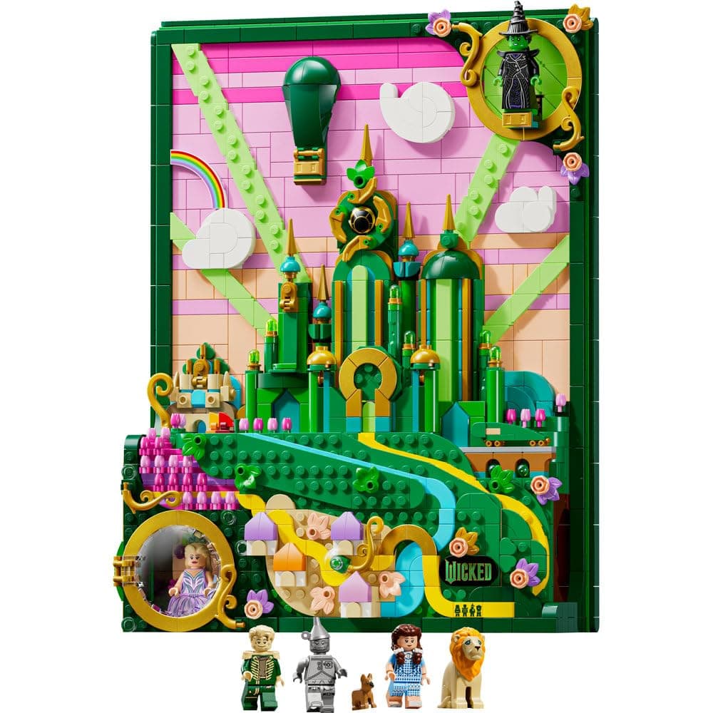 LEGO Wicked Emerald City Wall Art - 3D Building Set for Adults - Display Model with 6 Minifigures incl. Dorothy, and a Toto Dog Figure - DIY Home Decor - Gift for Movie Fans - 75685 thumbnail 9