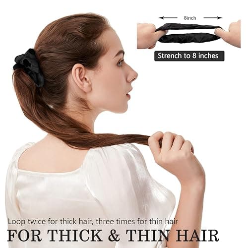 ADRIONE Satin Scrunchies for Women & Girls - 60 Pack Silk Scrunchies for Curly Hair thumbnail 5