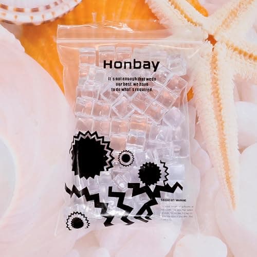 Honbay 100PCS 12mm Lifelike Simulation Acrylic Ice Cubes Artificial Plastic Clear Square Ice Cubes Decorations Realistic Fake Food Models Ornaments for Home Party Tabletop Decoration Photography Prop thumbnail 8